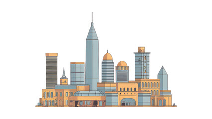 Obraz premium vector illustration of the city hall