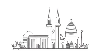 Naklejka premium vector illustration of mosque