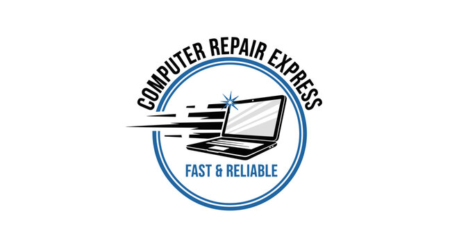 Computer Repair Express Logo Design Element.