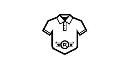 Obraz premium Simple Black and White Polo Shirt Illustration 1.