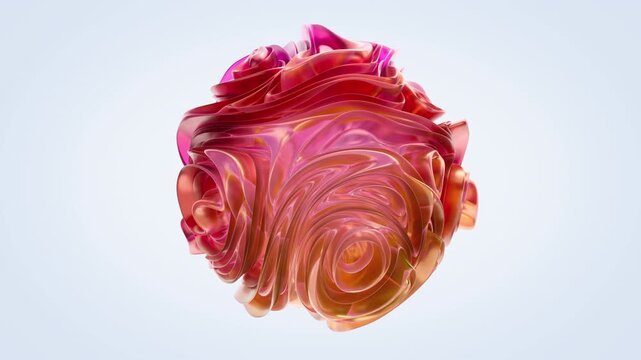 abstract colorful deforming wavy sphere. 4K seamless loop 3d render with alpha matte. modern minimalist futuristic style.