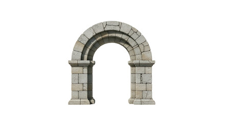 Fototapeta premium Ancient Stone Archway Structure Isolated.