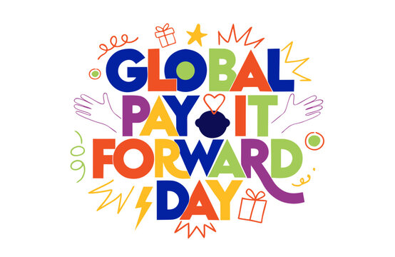 Kindness and Community Support Vector Illustration, Global Pay It Forward Day