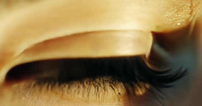 Close-up of a vibrant human eye reflecting nature, showcasing intricate details and colors