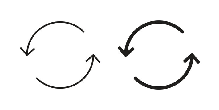 Arrows repeat icon in line design. Editable stroke icon.
