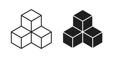 Boxes icon in line design. Editable stroke icon.