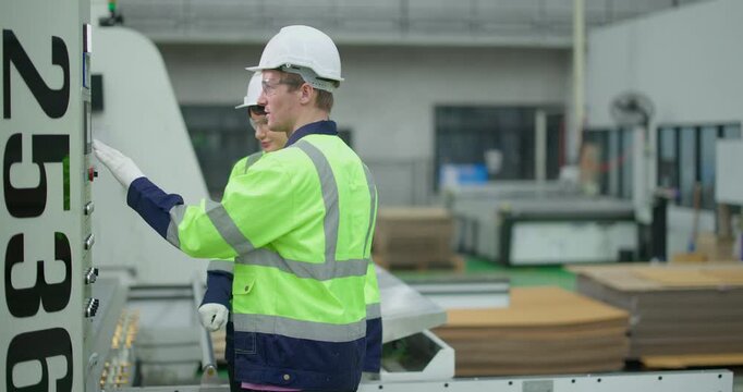 Skilled technician ensures machinery stays in optimal condition. Regular inspections, tests, repairs, upholding standards. Identifying malfunctions, errors for smooth operations in cardboard factory.
