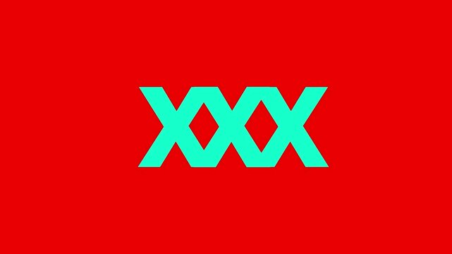 bold xxx text animation on red background graphic placeholder symbol motion graphics element for video editing intro transition and broadcast design