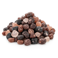 Obraz premium Clean element of volcanic black salt for ayurvedic and wellness layout