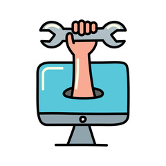 Engineering tools Handdrawn illustration