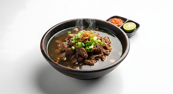 East Javanese black beef soup with rich keluak flavor