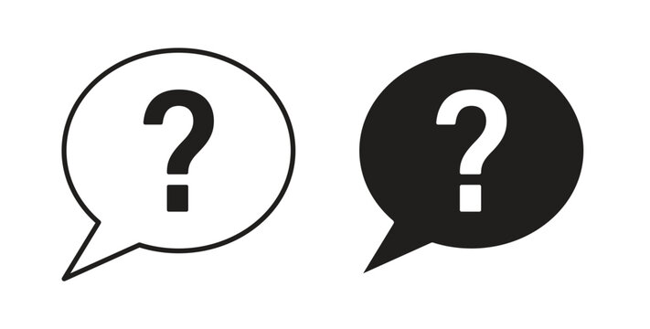 Comment question icon in line design. Editable stroke icon.