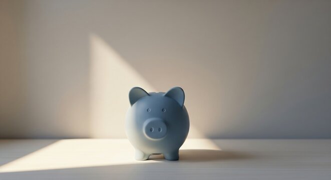 Vertical 3D render of a pink piggy bank under dramatic spotlight symbolizing secure financial investment.