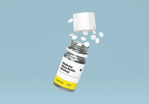 Medicine Glass Bottle Mockup