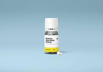 Healthcare Glass Bottle Mockup