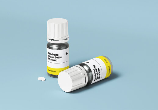 Medical Glass Bottle Mockup