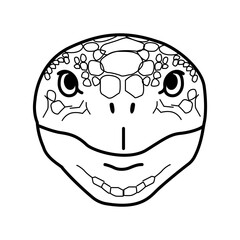 Turtle Face Line icon. Vector Illustration © Mogana