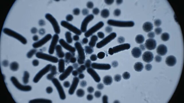 Microscopic View of Bacteria and Microorganisms Under a Microscope.