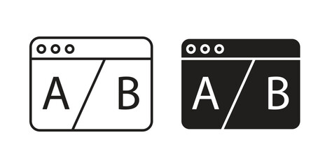 A B test icon, Outline Symbol Illustration, Editable Stroke perfect for logos and more © JacobJ