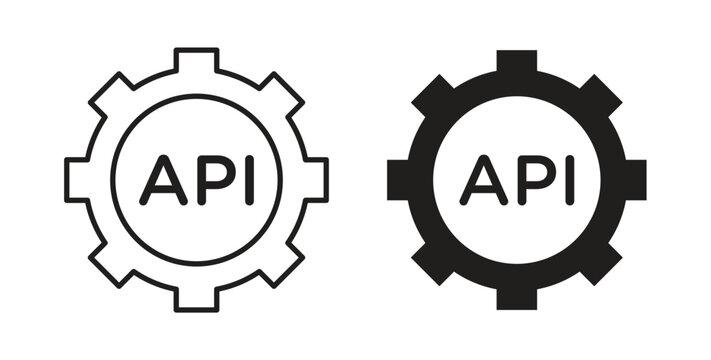 API icon, Outline Symbol Illustration, Editable Stroke perfect for logos and more