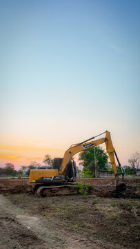 Huai Thalaeng, Thailand &ndash; February 13, 2026 &ndash; A Sany SY135C excavator is working on a pond being dug for agricultural water storage.