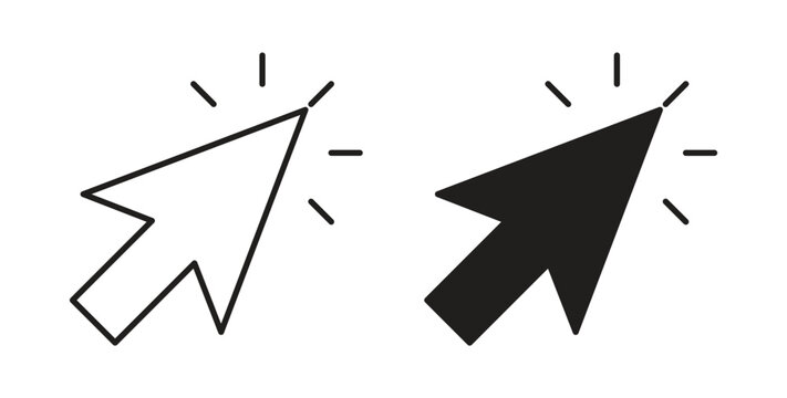 Click icon, Outline Symbol Illustration, Editable Stroke perfect for logos and more