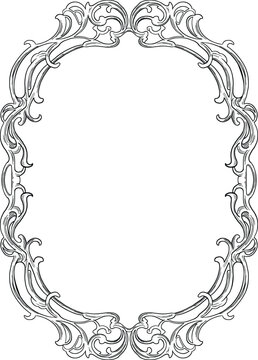 Baroque Decorative Border and Frame Vintage Ornament Illustration