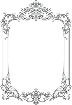 Baroque Decorative Border and Frame Vintage Ornament Illustration