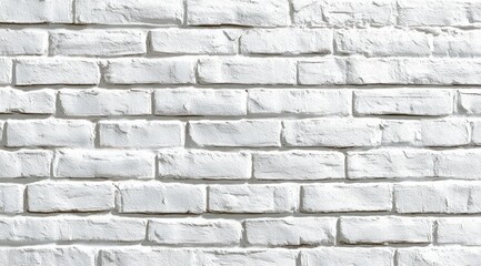 Obraz premium A clean, textured white brick wall, showcasing a uniform pattern of bricks, ideal for various design and architectural applications.