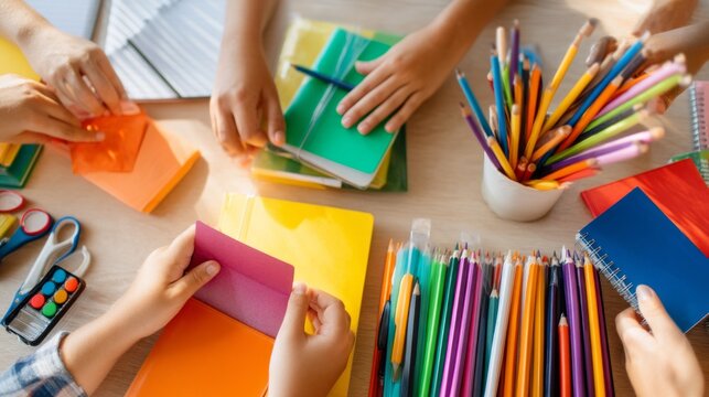 Volunteers Assemble School Supply Kits for Children