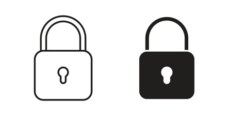 Lock icon, Outline Symbol Illustration, Editable Stroke perfect for logos and more © JacobJ