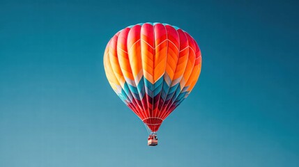 Fototapeta premium Colorful hot air balloon soaring against a clear blue sky