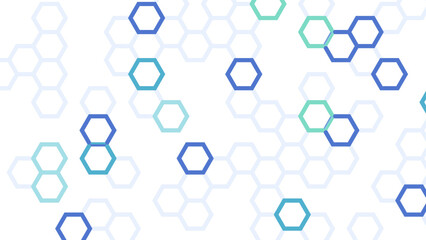 Abstract blue and green hexagon geometric background for technology and science