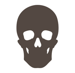 Fototapeta premium Brown skull icon on white background for Halloween or warning signs