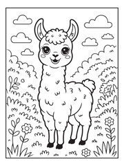 Cute animals with a forest background for kids, teens, and adults. Black and white coloring activity book. © Amazon KDP Expert