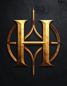 Golden letter h
