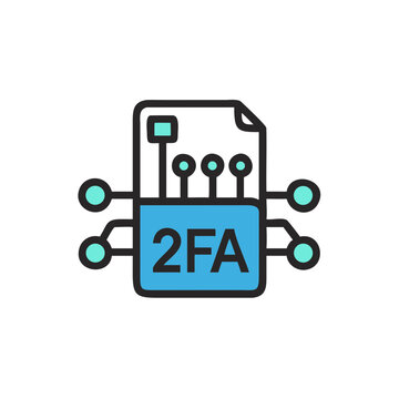 Flat vector 2fa icon icon isolated on white background