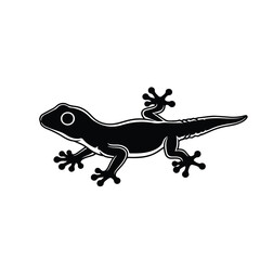Fototapeta premium Black silhouette of a lizard on a white background