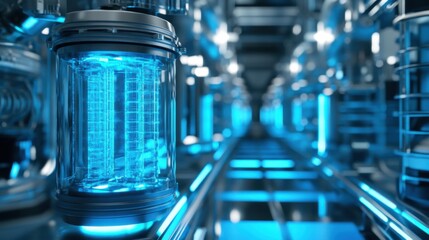 Modern Hydrogen Fuel Cell Technology in a Futuristic Lab