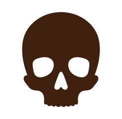 Fototapeta premium Brown skull icon on white background for design and illustration purposes