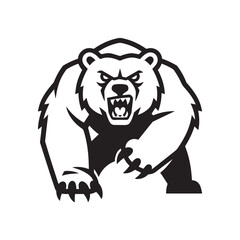 Fototapeta premium Fierce Roaring Bear Mascot Logo Aggressive Wild Animal Head Vector Illustration Design.