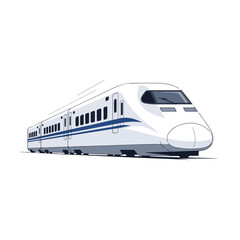Fototapeta premium High speed train on white background for travel and transportation concepts