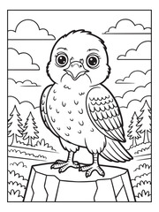 Cute animals with a forest background for kids, teens, and adults. Black and white coloring activity book. © Amazon KDP Expert