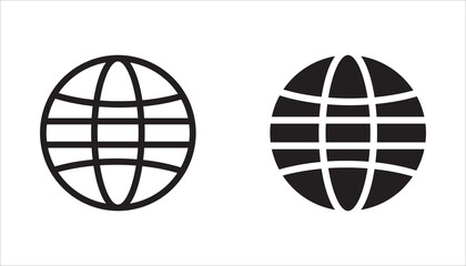 Set of Globe Line Icons with various styles. Editable Stroke. © Musrifnoupal