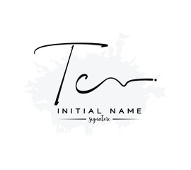 TC T C initial letter handwriting and signature logo