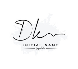 DK D K initial letter handwriting and signature logo
