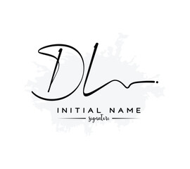 DL D L initial letter handwriting and signature logo