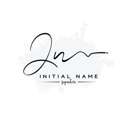 JN J N initial letter handwriting and signature logo