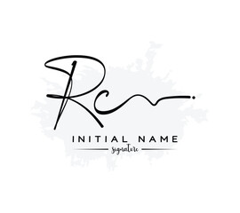 RC R C initial letter handwriting and signature logo