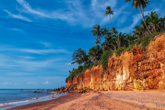 Beautiful beach from the viewpoint at Fang Daeng in Prachuap Khiri Khan Province, Thailand.